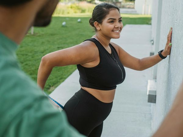 Smiling person enjoying fresh air after a workout